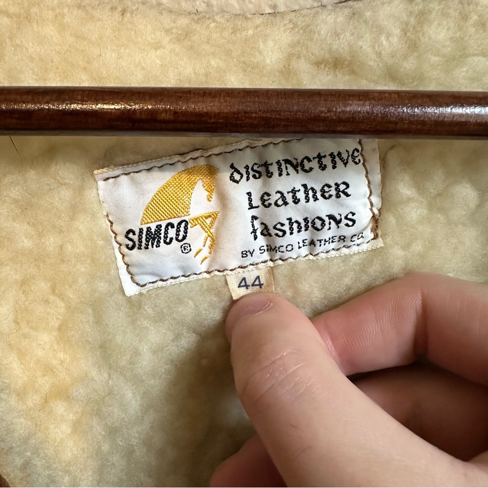 Vintage Simco Men’s Suede Leather Sherpa Lined Vest View 3